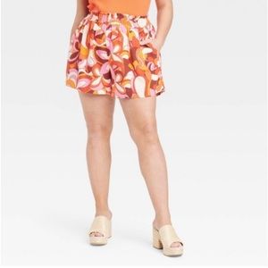 AVA & VIV Linen Blend Pull On‎ Shorts. Size 3X (981A)